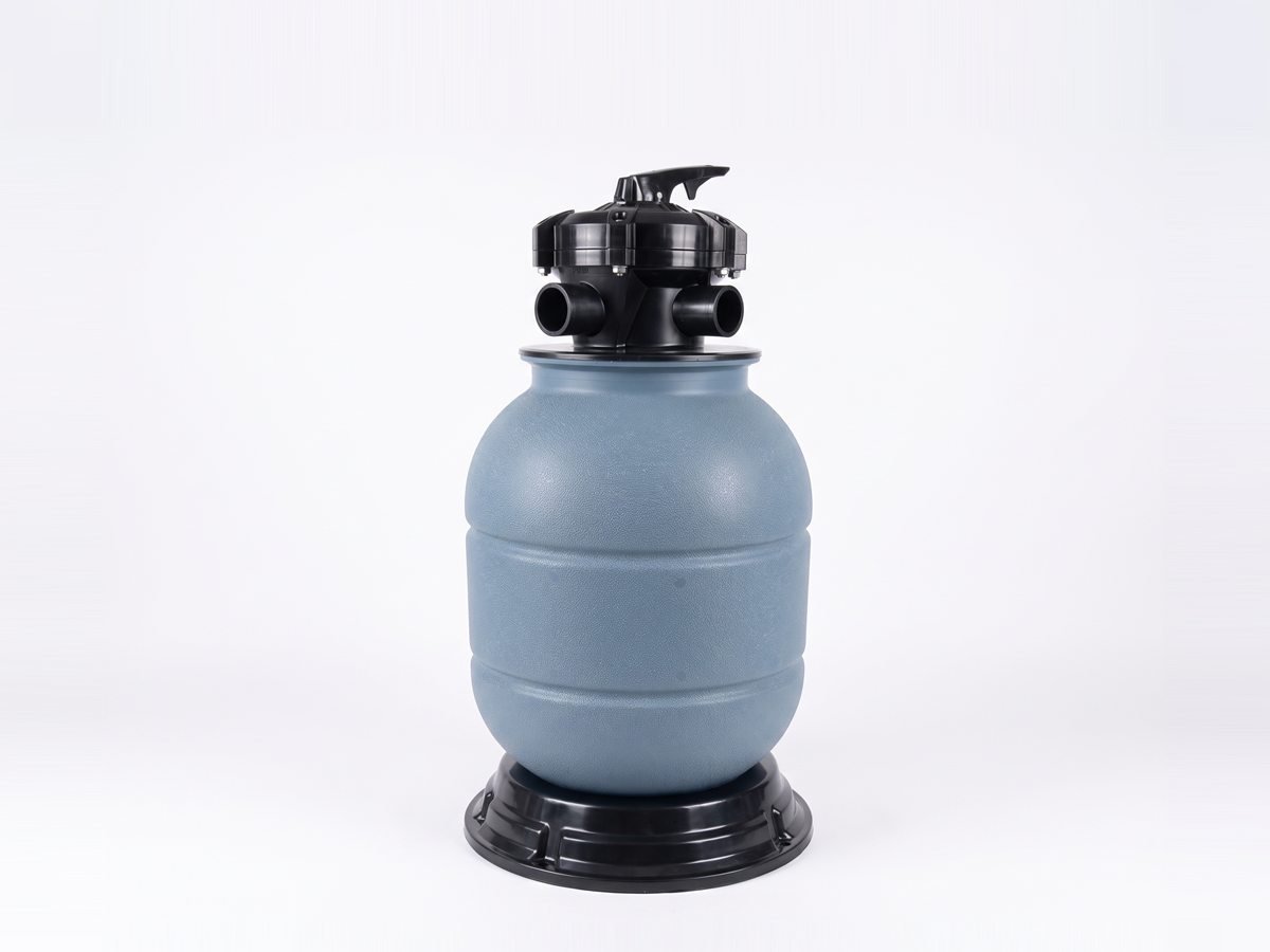 Filtro para piscina cinza com válvula seletora