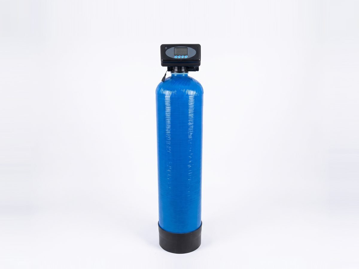 Filtro Central em FRP azul com válvula automática digital